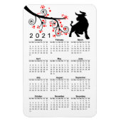 Chinees Nieuwjaar van de Ox Blossom Jaarkalender Magneet (Verticaal)