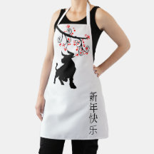 Chinees nieuwjaar van de Ox-boom bloesems