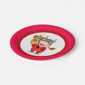 Chinees nieuwjaar van de Ox-trein Papieren Bordje (Gekanteld)