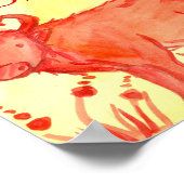 Chinees nieuwjaar van de Ox-Waterverf Illustratie Poster (Hoek)