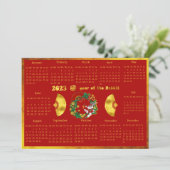 Chinees nieuwjaar van de Rabbit 2023-kalender Kaart (Staand voorkant)