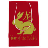 Chinees nieuwjaar van de Rabbit Gift Bag Medium Cadeauzakje (Voorkant)