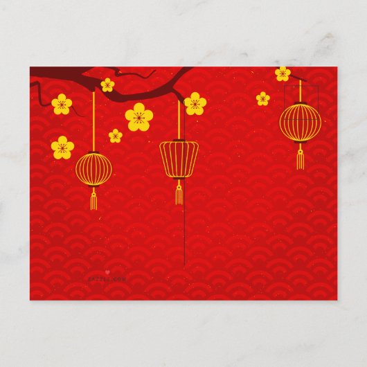 Chinees Nieuwjaar van de Rat HVP Uitnodiging Briefkaart (Achterkant)