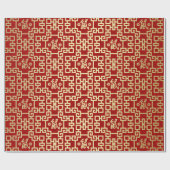 Chinees nieuwjaar van de Rat - rood en goud Cadeaupapier (Vlak)