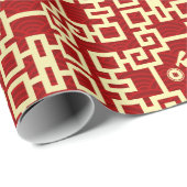 Chinees nieuwjaar van de Rat - rood en goud Cadeaupapier (Rol Hoek)