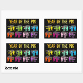 Chinees nieuwjaar van de ringvormige Pop S Rechthoekige Sticker (Vel)