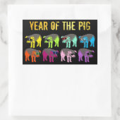 Chinees nieuwjaar van de ringvormige Pop S Rechthoekige Sticker (Tas)