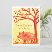 Chinees nieuwjaar van de rode Varkenspartner Kaart (Staand voorkant)
