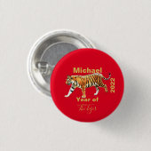 Chinees nieuwjaar van de Rood van de Tiger 2022 Ronde Button 3,2 Cm (Voorkant /achterkant)