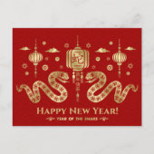 Chinees Nieuwjaar van de Slang 2025 Briefkaart (Voorkant)