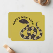 Chinees Nieuwjaar van de Slang 2025 Flat Note Kaar Notitiekaartje (Voorkant / Achterkant in situ)