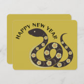 Chinees Nieuwjaar van de Slang 2025 Flat Note Kaar Notitiekaartje (Voorkant / Achterkant)