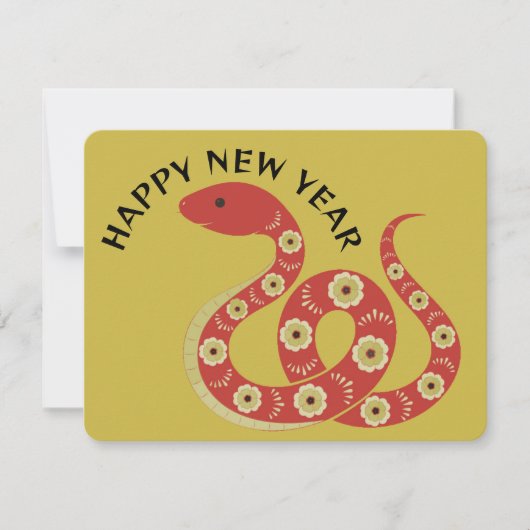 Chinees Nieuwjaar van de Slang 2025 Flat Note Kaar Notitiekaartje (Voorkant)