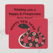 Chinees Nieuwjaar van de Slang 2025 Flat Note Kaar Notitiekaartje (Voorkant / Achterkant)