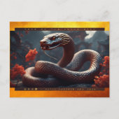 Chinees Nieuwjaar van de Slang 2025 Hout HPc Feestdagenkaart (Voorkant)