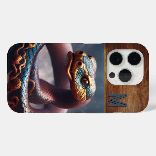 Chinees Nieuwjaar van de Slang 2025 Hout iPc2 Case-Mate iPhone Case (Achterkant (horizontaal))