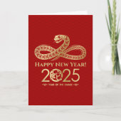 Chinees Nieuwjaar van de Slang 2025 Kaart (Voorkant)
