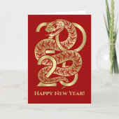 Chinees Nieuwjaar van de Slang 2025 Kaart (Voorkant)