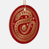 Chinees Nieuwjaar van de Slang 2025 Keramisch Ornament (Rechts)