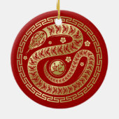 Chinees Nieuwjaar van de Slang 2025 Keramisch Ornament (Achterkant)
