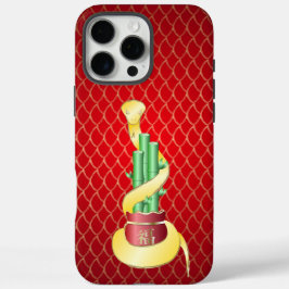 Chinees Nieuwjaar van de Slang 2025 Lucky Bamboo iPhone 16 Pro Max Hoesje