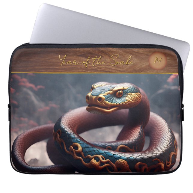 Chinees Nieuwjaar van de Slang 2025 Monogram 2 LS Laptop Sleeve (Voorkant)