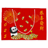 Chinees Nieuwjaar van de Slang 2025 Panda Groot Cadeauzakje (Achterkant)