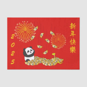 Chinees Nieuwjaar van de Slang 2025 Panda Tissuepapier