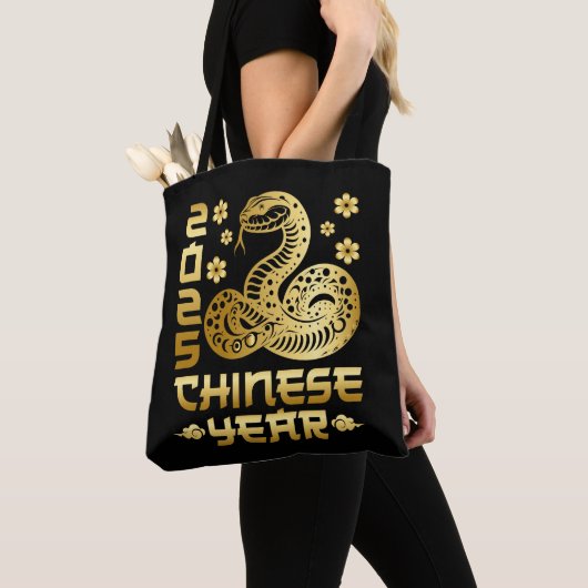 Chinees Nieuwjaar van de Slang 2025 Tote Bag (Dichtbij)