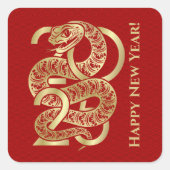 Chinees Nieuwjaar van de Slang 2025 Vierkante Sticker (Voorkant)