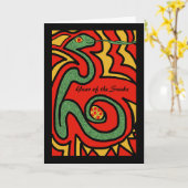 Chinees Nieuwjaar van de Slang Ei van Hoop Kaart (Gele Bloem)