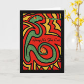 Chinees Nieuwjaar van de Slang Gong Xi Fa Cai Kaart (Gele Bloem)