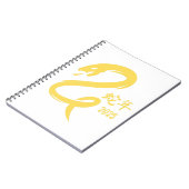 Chinees Nieuwjaar van de slang minimalistisch geel Notitieboek (Linkerzijde)