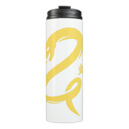 Chinees Nieuwjaar van de slang minimalistisch geel Thermosbeker