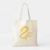 Chinees Nieuwjaar van de slang minimalistisch geel Tote Bag (Achterkant)