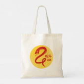 Chinees Nieuwjaar van de slang minimalistisch geel Tote Bag (Achterkant)