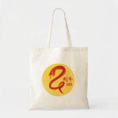 Chinees Nieuwjaar van de slang minimalistisch geel Tote Bag (Voorkant)