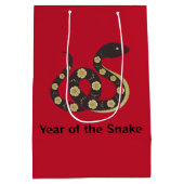 Chinees Nieuwjaar van de Slang Symbool Gift Bag Medium Cadeauzakje (Achterkant)