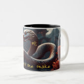Chinees Nieuwjaar van de Slang Zodiac Verjaardag M Tweekleurige Koffiemok (Voorkant rechts)