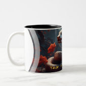 Chinees Nieuwjaar van de Slang Zodiac Verjaardag M Tweekleurige Koffiemok (Links)