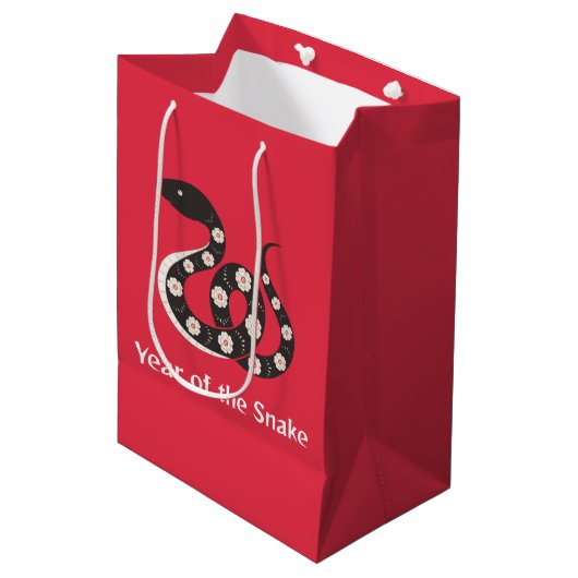 Chinees Nieuwjaar van de Snake Gift Bag Medium Cadeauzakje (Voorkant Gekanteld)