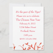 Chinees Nieuwjaar van de Tiger Cat Red Party Kaart (Achterkant)