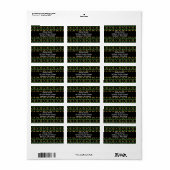 Chinees Nieuwjaar van de Tiger Green Pattern Etiket (Full Sheet)