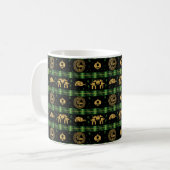 Chinees Nieuwjaar van de Tiger Green Pattern Koffiemok (Voorkant links)