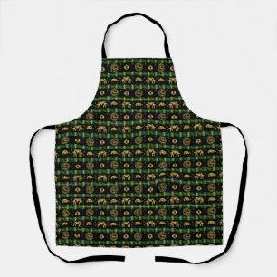 Chinees Nieuwjaar van de Tiger Green Pattern Schort