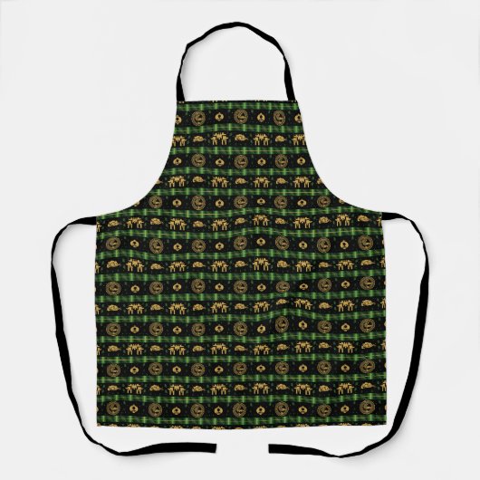 Chinees Nieuwjaar van de Tiger Green Pattern Schort (Voorkant)