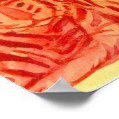 Chinees nieuwjaar van de Tiger Wildlife Cat Red Poster (Hoek)