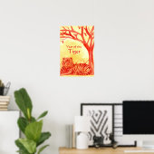 Chinees nieuwjaar van de Tiger Wildlife Cat Red Poster (Thuiskantoor)