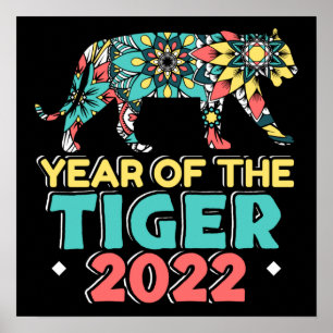Chinees Nieuwjaar van de Tijger 2022 - Mandala Poster