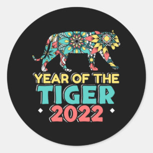 Chinees Nieuwjaar van de Tijger 2022 - Mandala Ronde Sticker